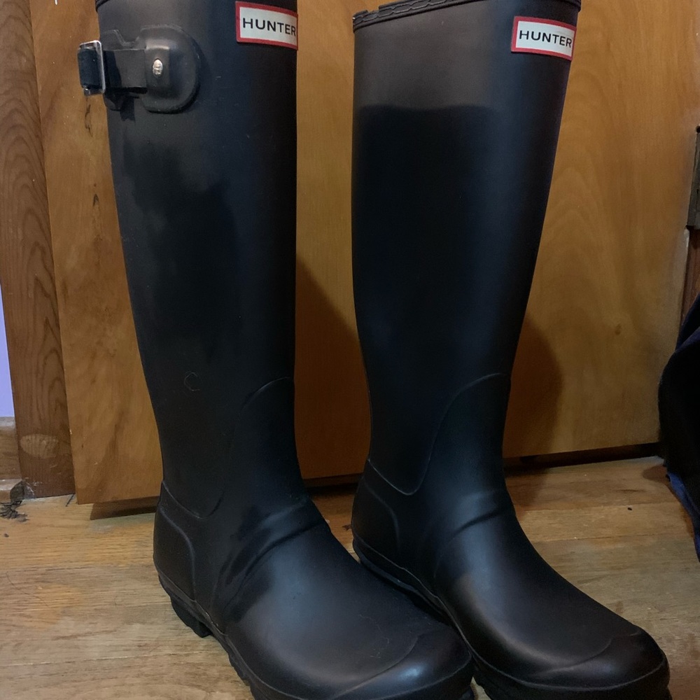 Matte Black Hunter rain boots